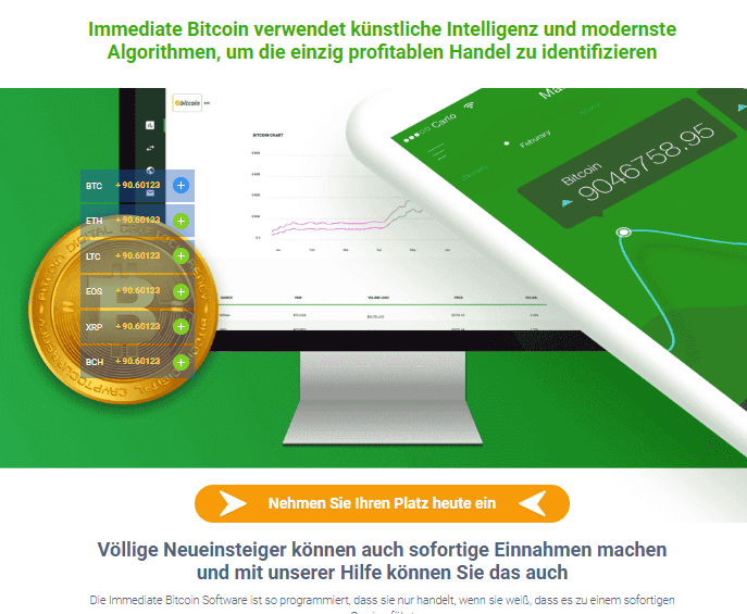 Immediate Bitcoin verwendet künstliche Intelligenz und modernste Algorithmen, um die einzig profitablen Handel zu identifizieren Immediate Bitcoin verwendet künstliche Intelligenz und modernste Algorithmen, um die einzig profitablen Handel zu identifizieren