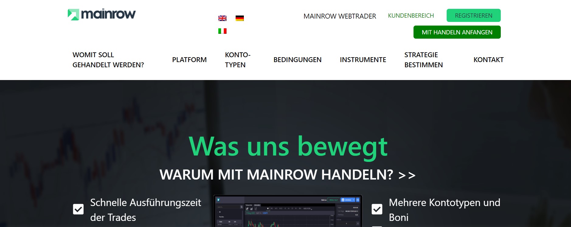 Mainrow Trading-Plattform