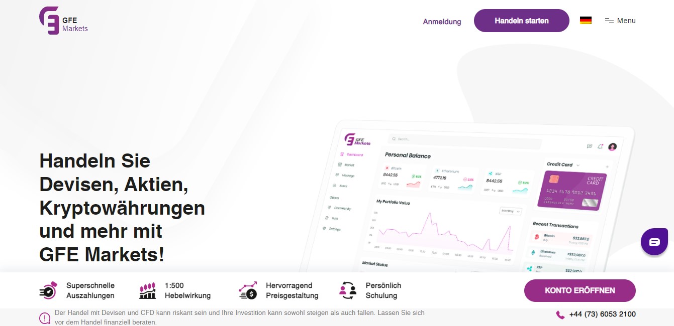 GFE Markets website